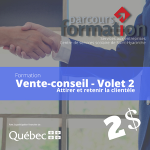 Parcours Formation | Cours à 1$ l'heure | Vente-conseil