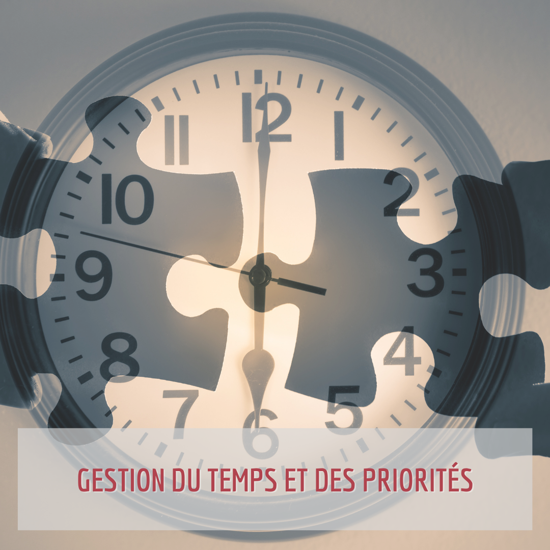 Parcours Formation | Gestion du temps et des priorités | horloge avec formes de casse-tête