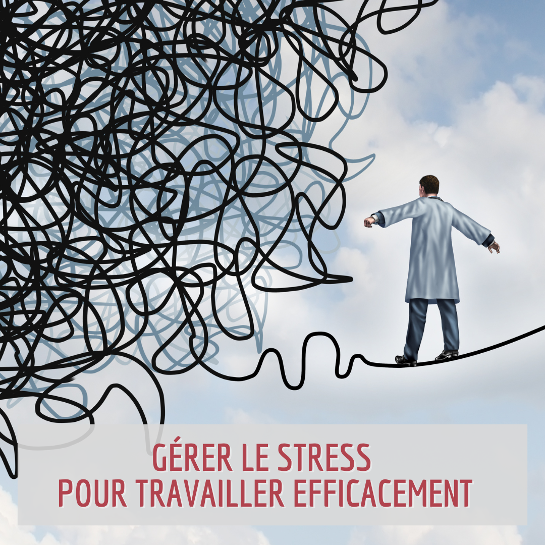 Parcours Formation | Gérer le stress pour travailler efficacement | Un homme qui fait le funambule sur une ligne noire qui se tortille au loin